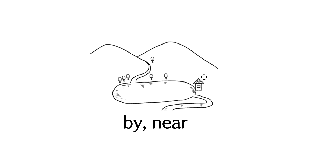 前置詞「by, near」のイメージ